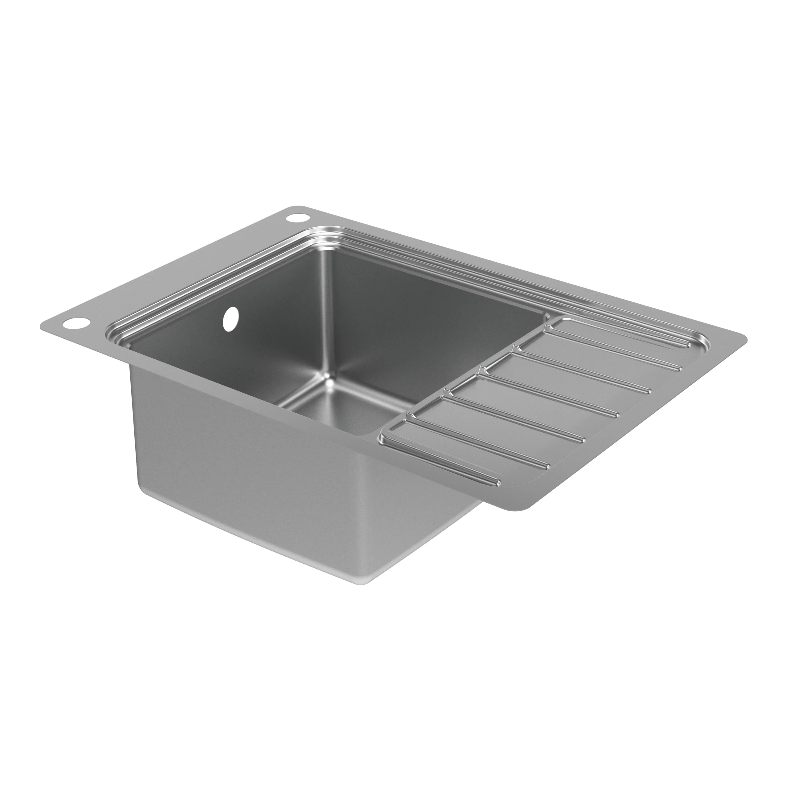 GoodHome Romesco Brushed Stainless Steel 1 Bowl Kitchen Sink With Compact Drainer (W)510mm X (L)770mm - Image 4