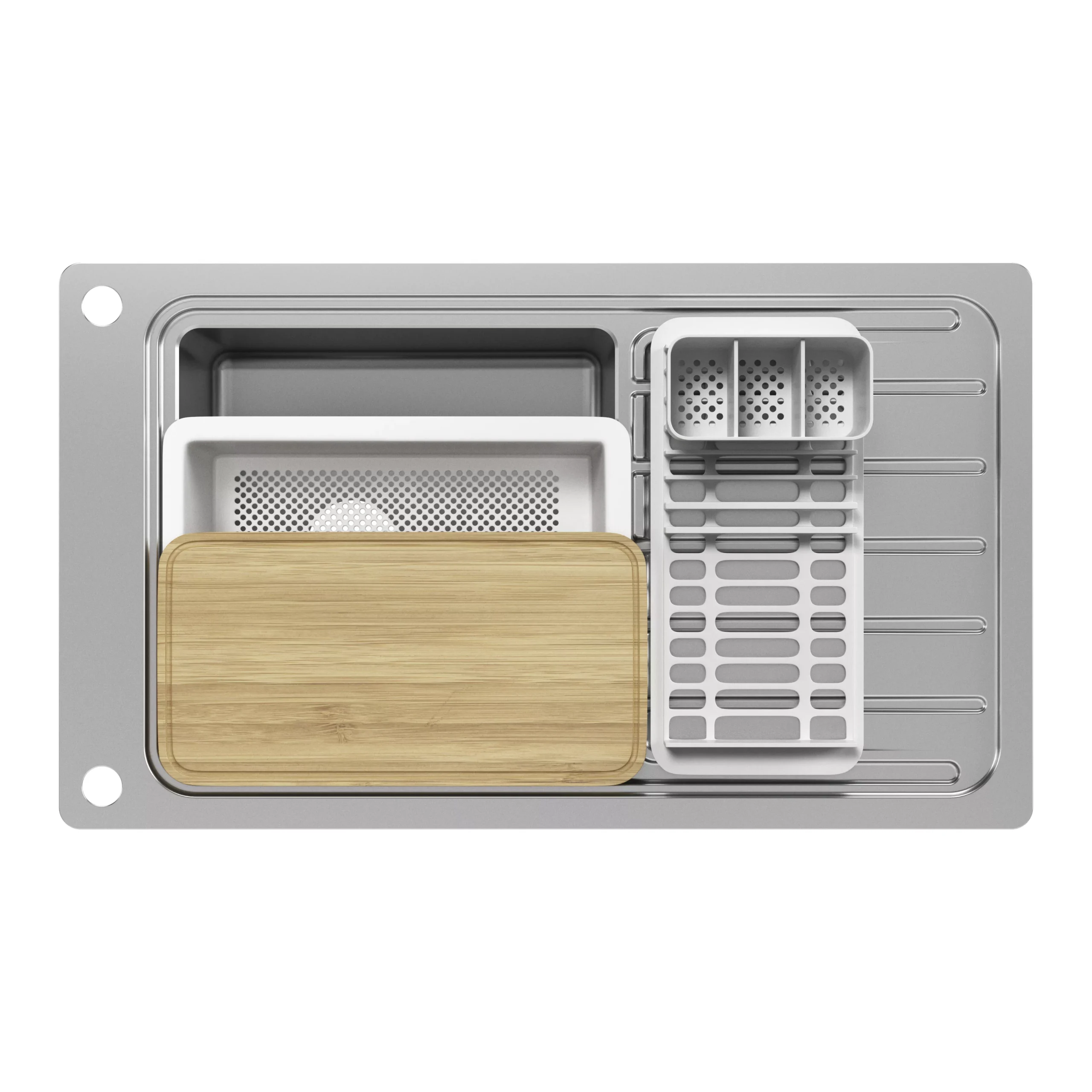 GoodHome Romesco Brushed Stainless Steel 1 Bowl Kitchen Sink With Full Drainer (W)510mm X (L)880mm