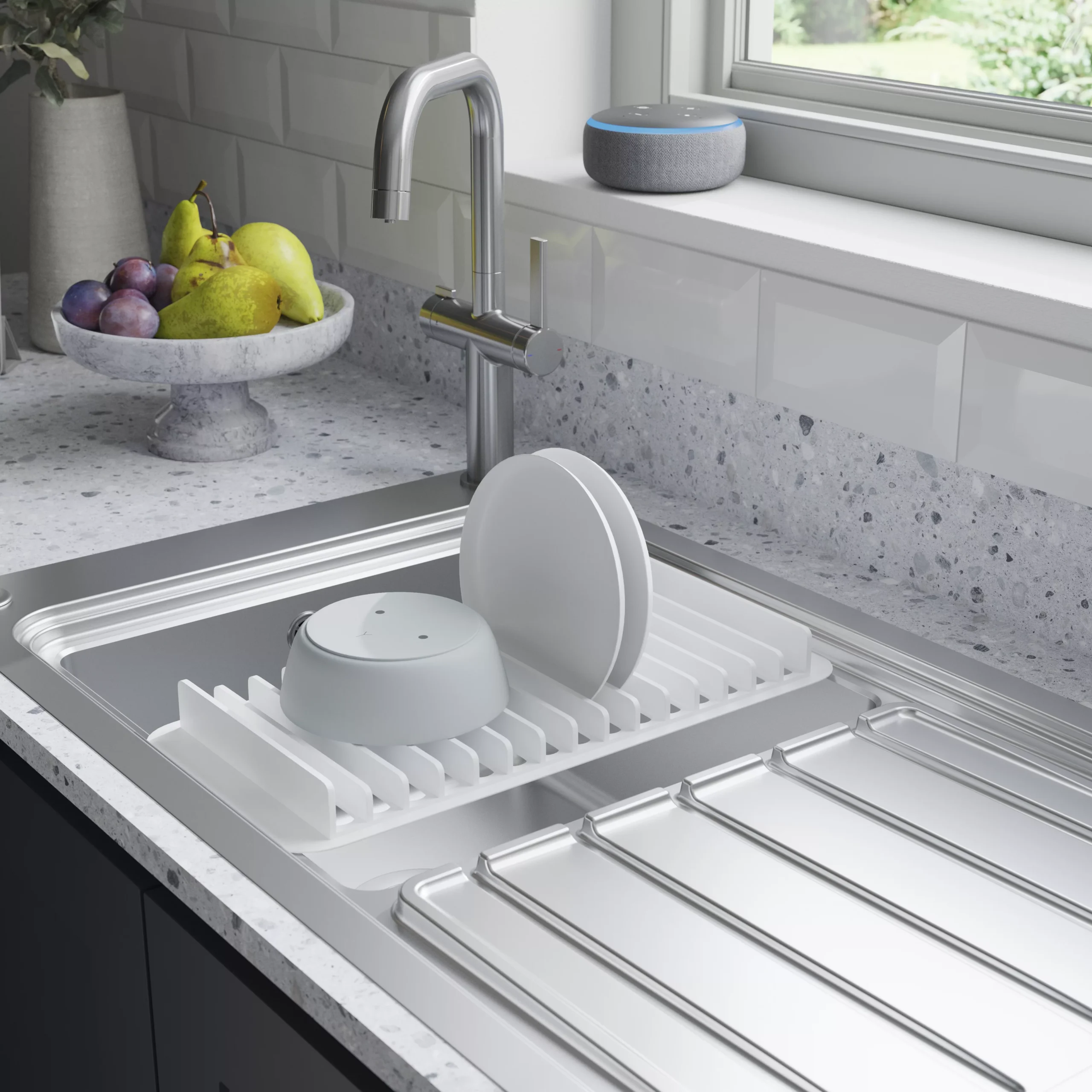 GoodHome Romesco Brushed Stainless Steel 1 Bowl Kitchen Sink With Full Drainer (W)510mm X (L)880mm - Image 8