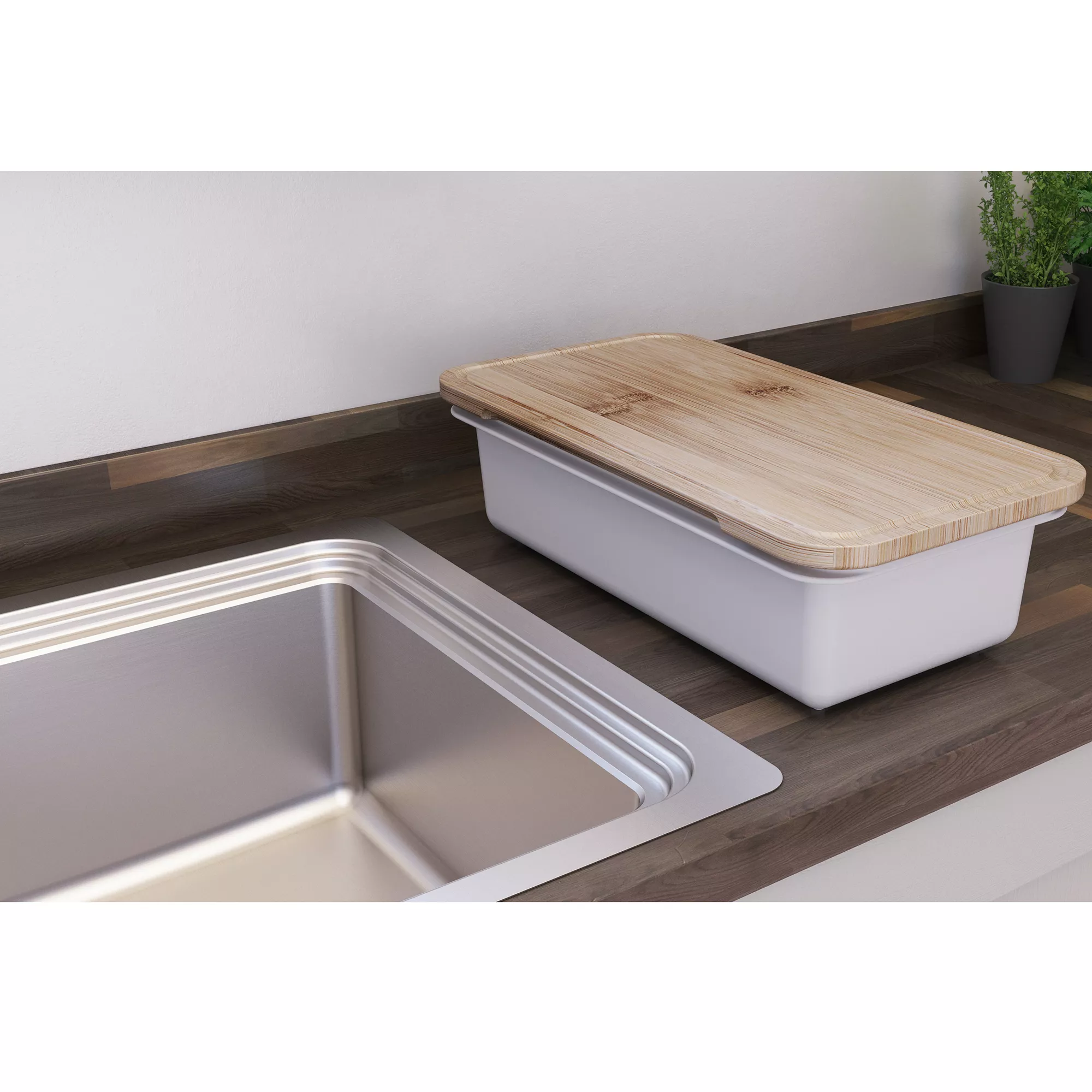 GoodHome Romesco Stainless Steel Rectangular 1 Bowl Sink (W)511mm - Image 4