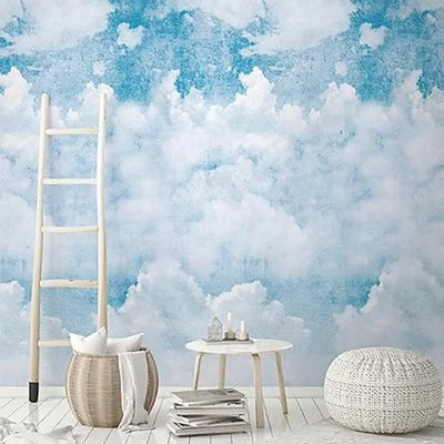 GoodHome Rowton Pale Blue Cloud Matt Mural - Image 4