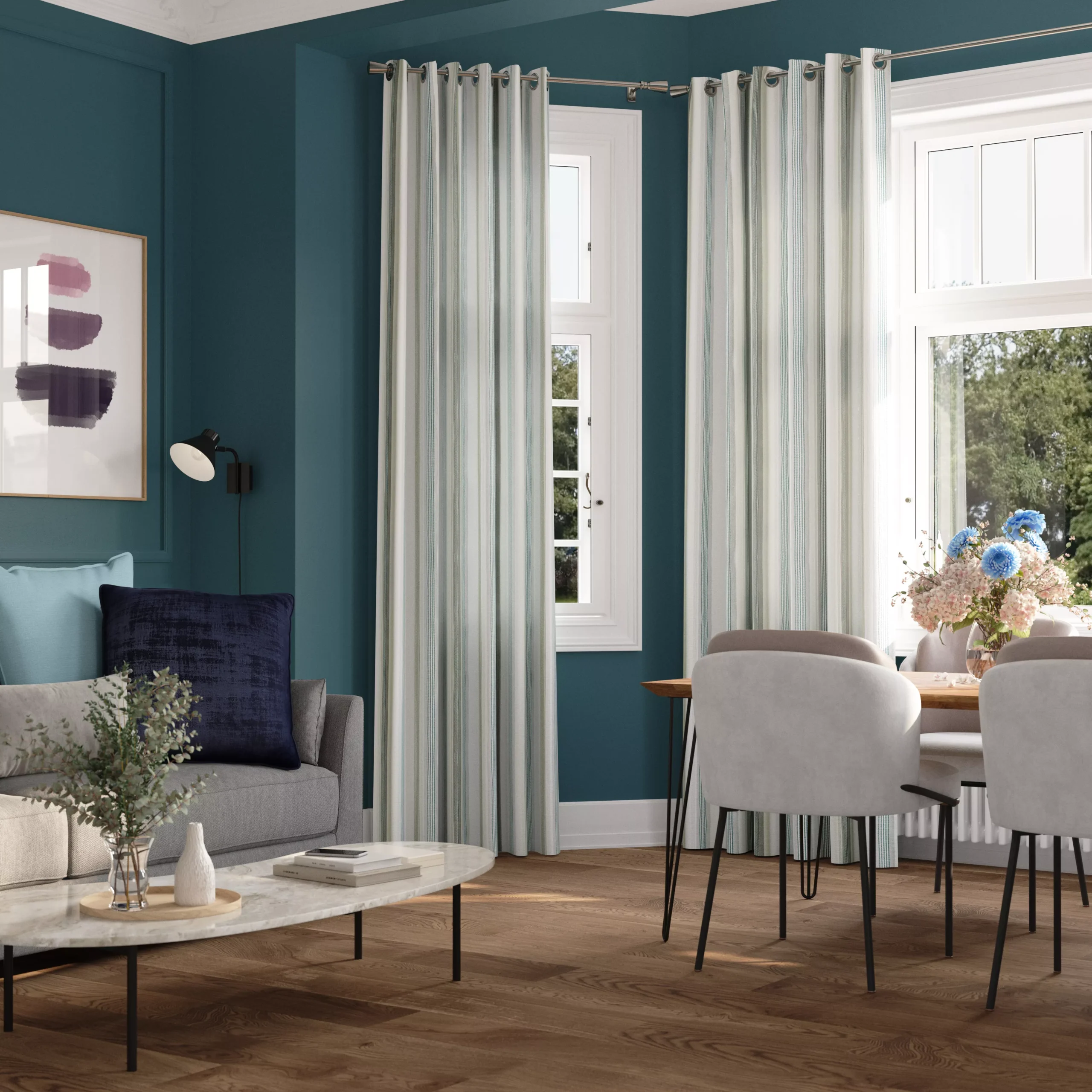 GoodHome Ruvor Blue Plain Indoor Cushion (L)55cm X (W)55cm - Image 6