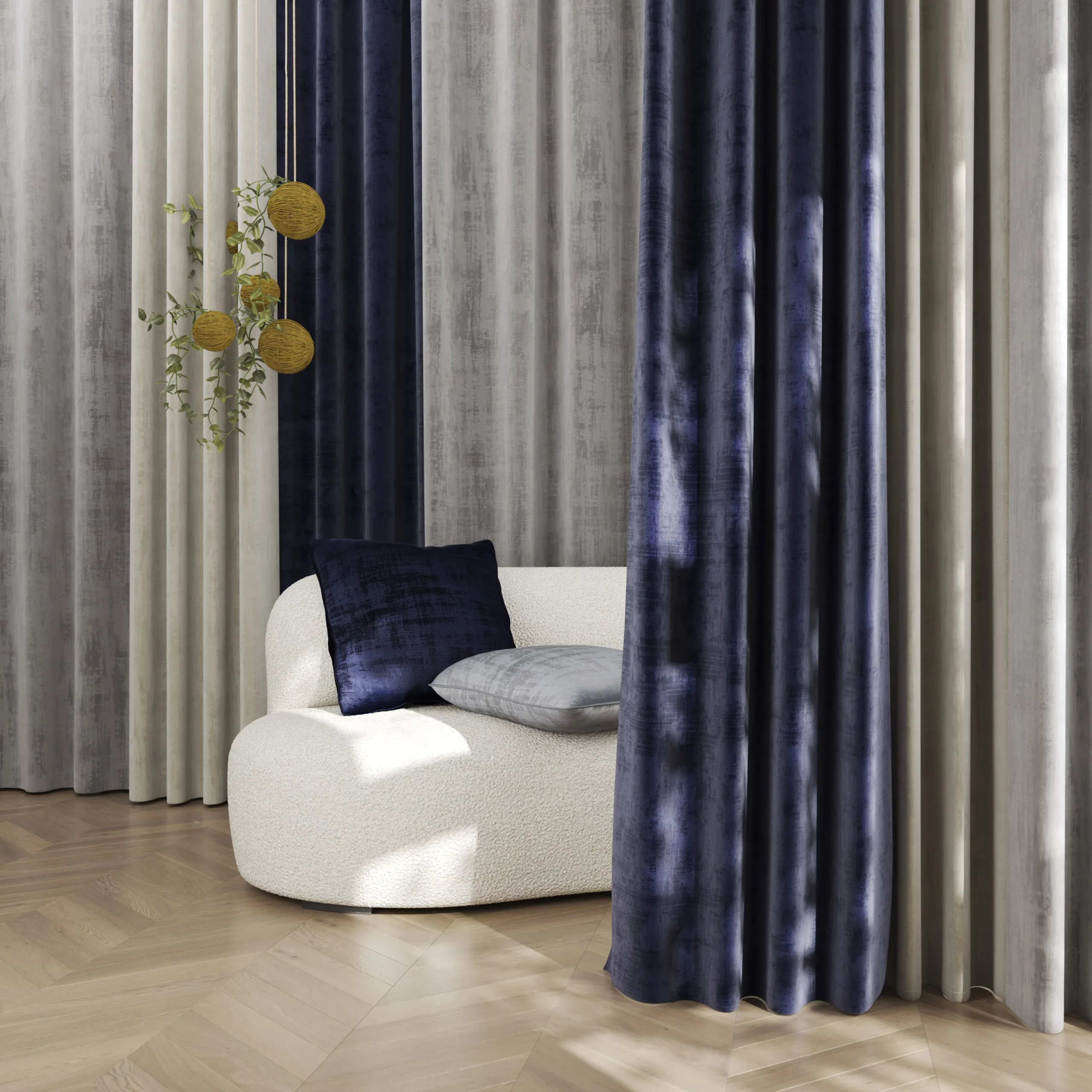 GoodHome Ruvor Blue Plain Indoor Cushion (L)55cm X (W)55cm - Image 5