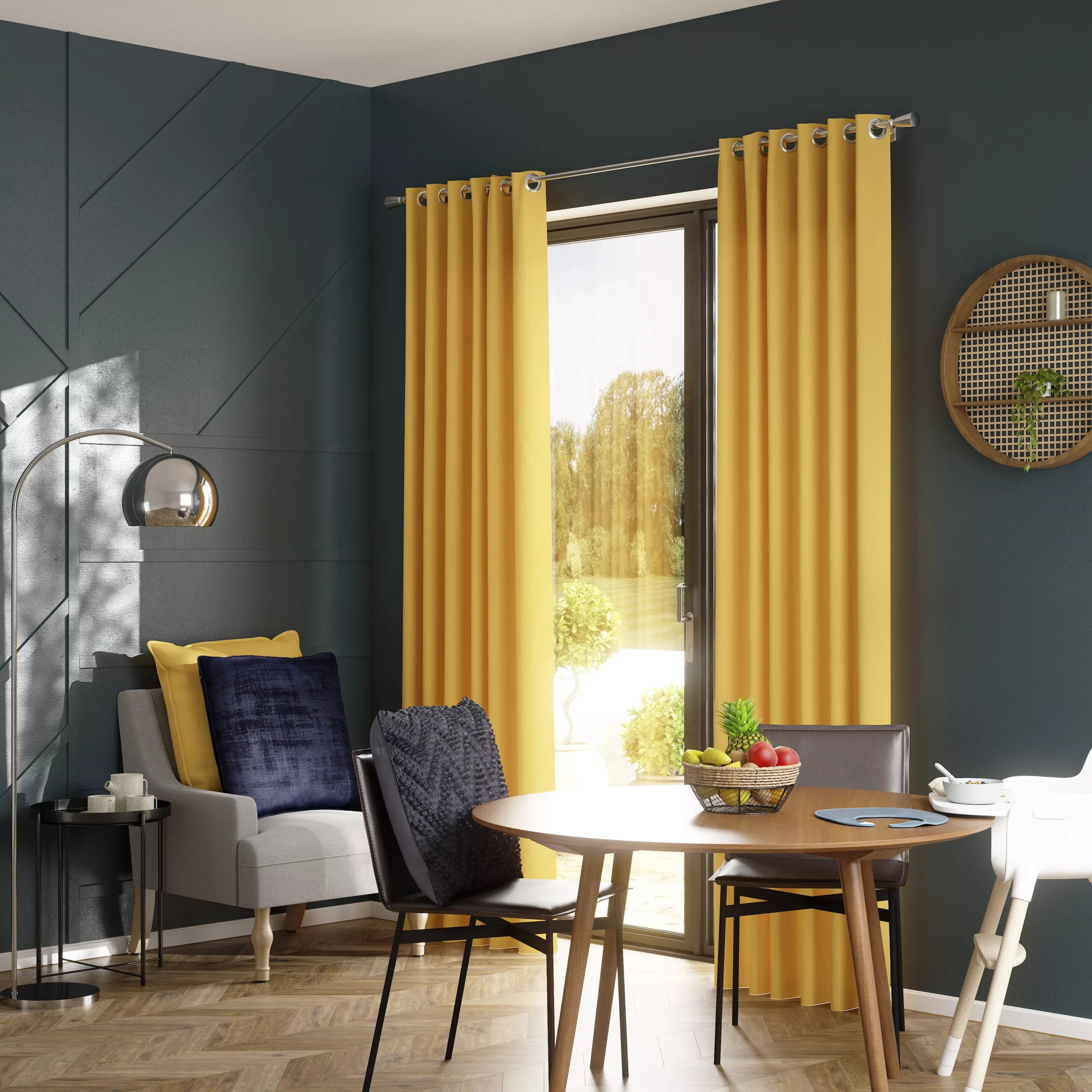 GoodHome Ruvor Blue Plain Indoor Cushion (L)55cm X (W)55cm - Image 8