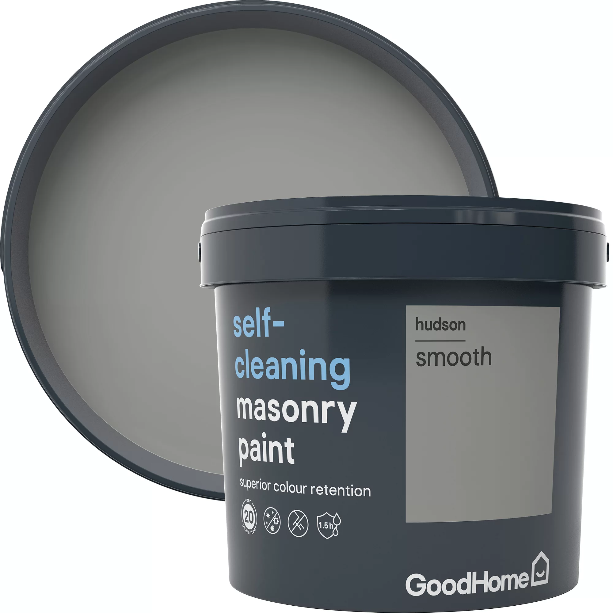 GoodHome Self-cleaning Hudson Smooth Matt Masonry Paint, 5L - Image 3