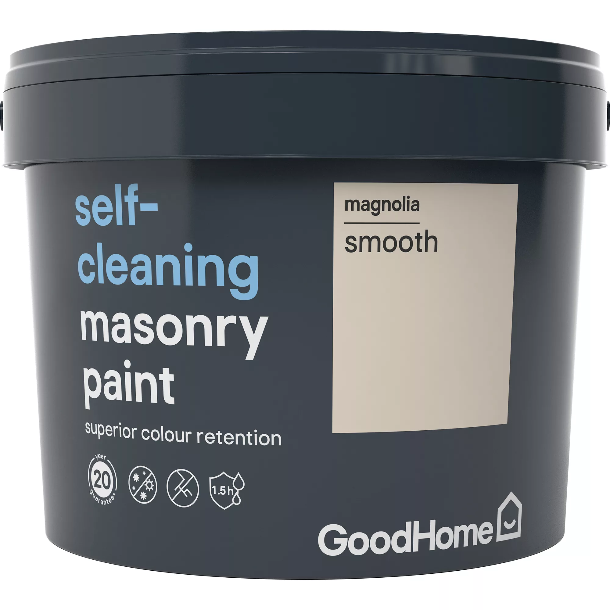 GoodHome Self-cleaning Magnolia Smooth Matt Masonry Paint, 10L - Image 2