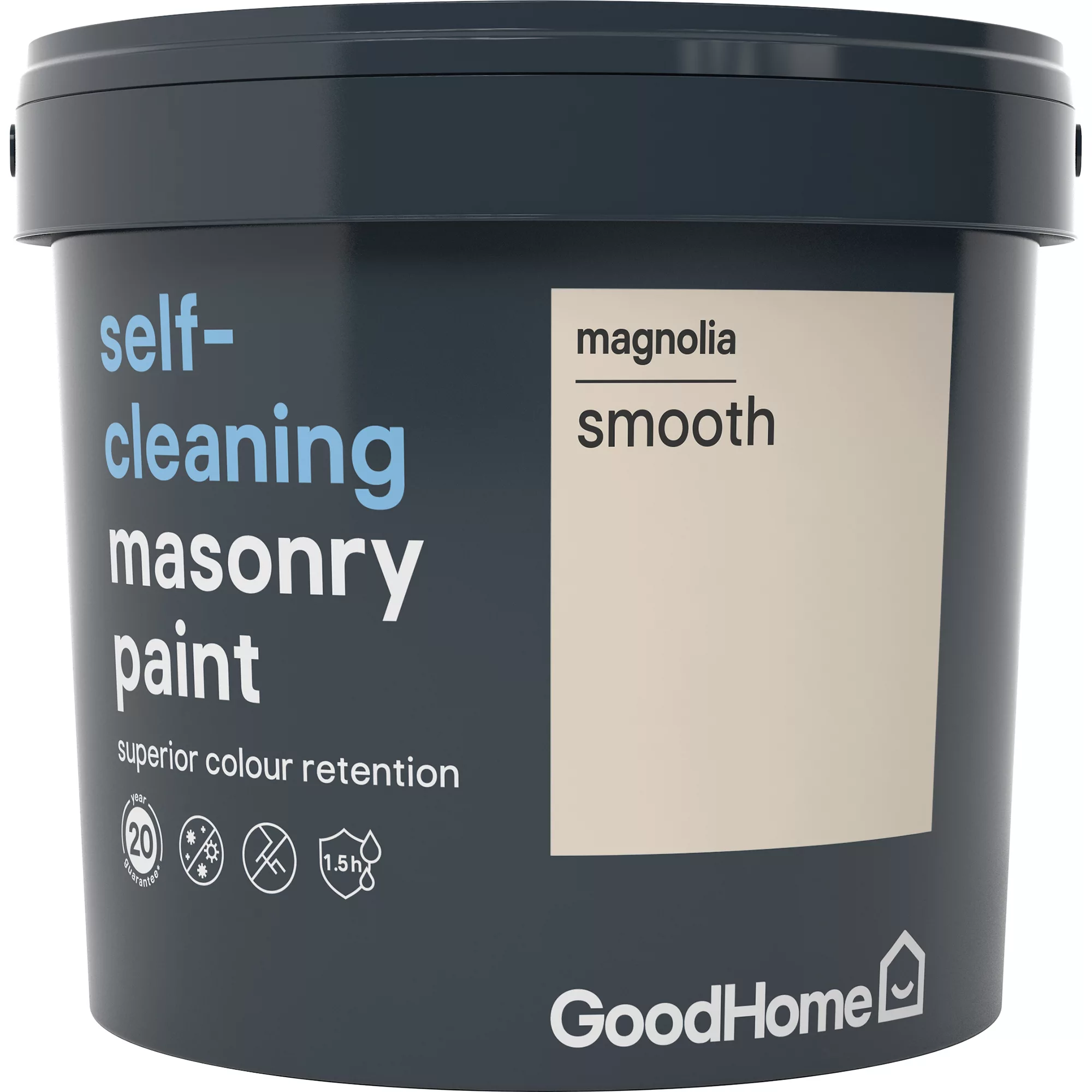 GoodHome Self-cleaning Magnolia Smooth Matt Masonry Paint, 5L - Image 2