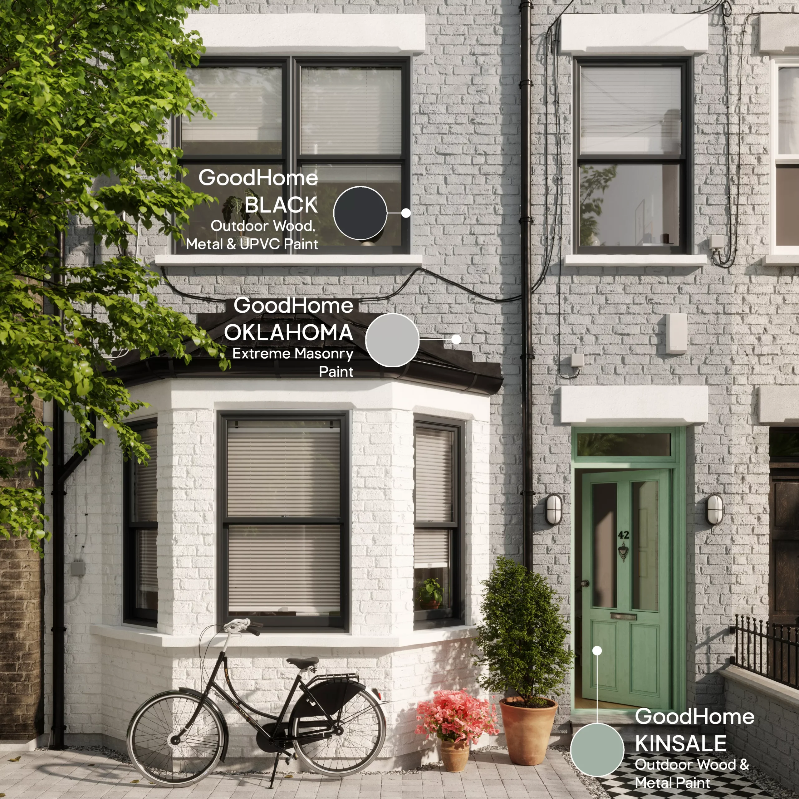 GoodHome Self-cleaning Oklahoma Smooth Matt Masonry Paint, 5L - Image 5