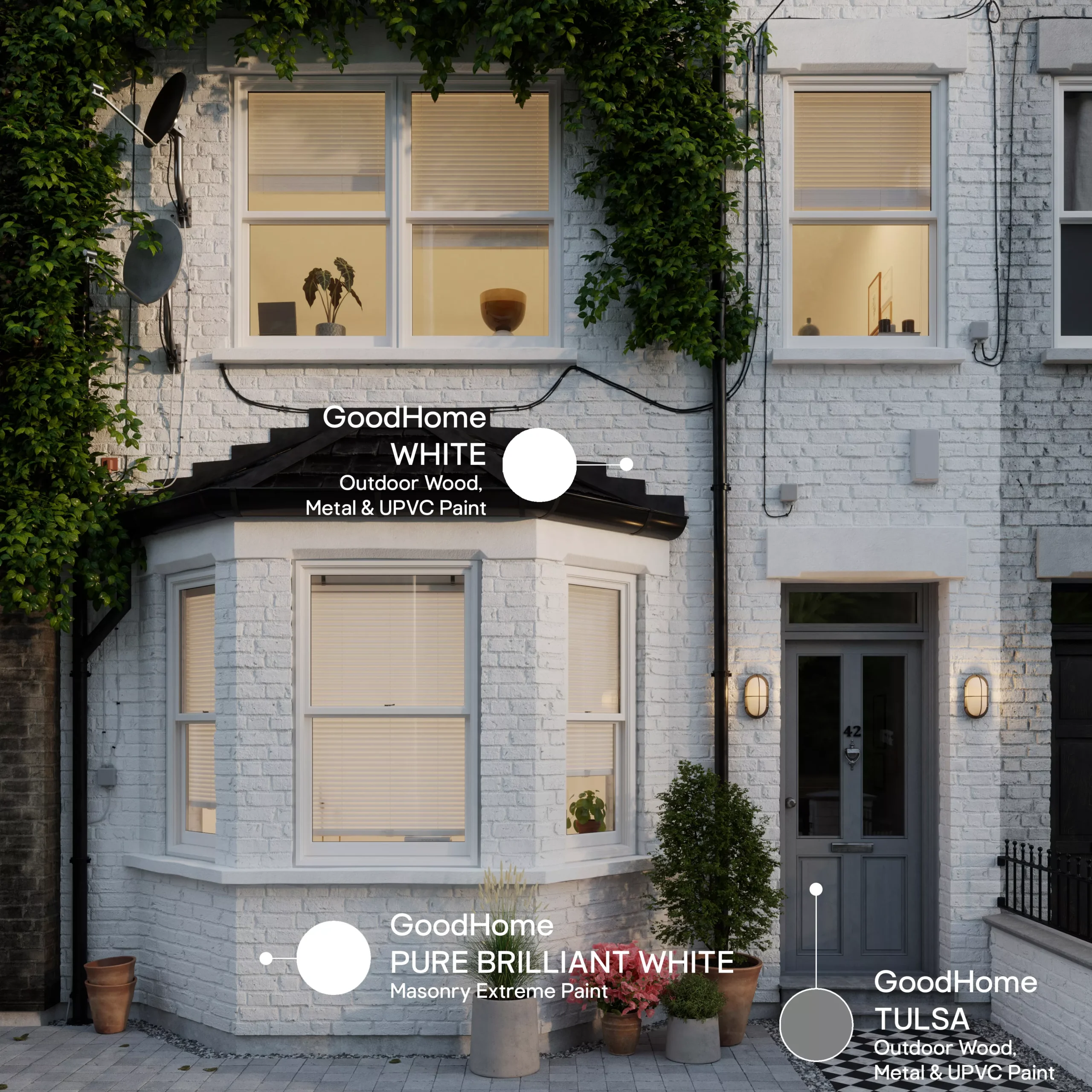 GoodHome Self-cleaning Pure Brilliant White Smooth Matt Masonry Paint, 10L - Image 8