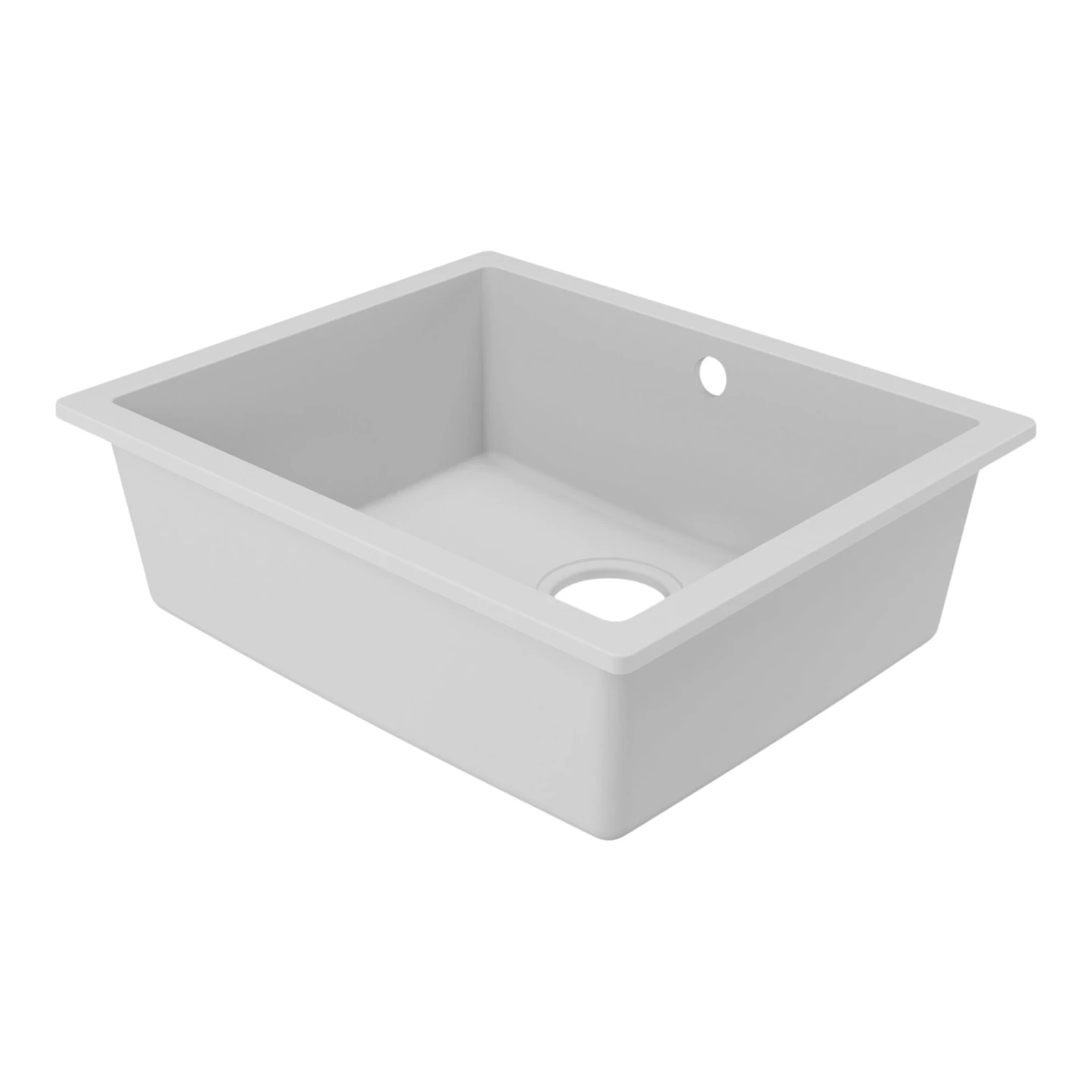 GoodHome Sorrel White Composite Quartz 1 Bowl Kitchen Sink (W)550mm X (L)460mm - Image 2