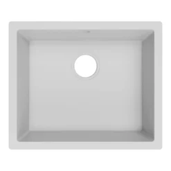 GoodHome Sorrel White Composite Quartz 1 Bowl Kitchen Sink (W)550mm X (L)460mm