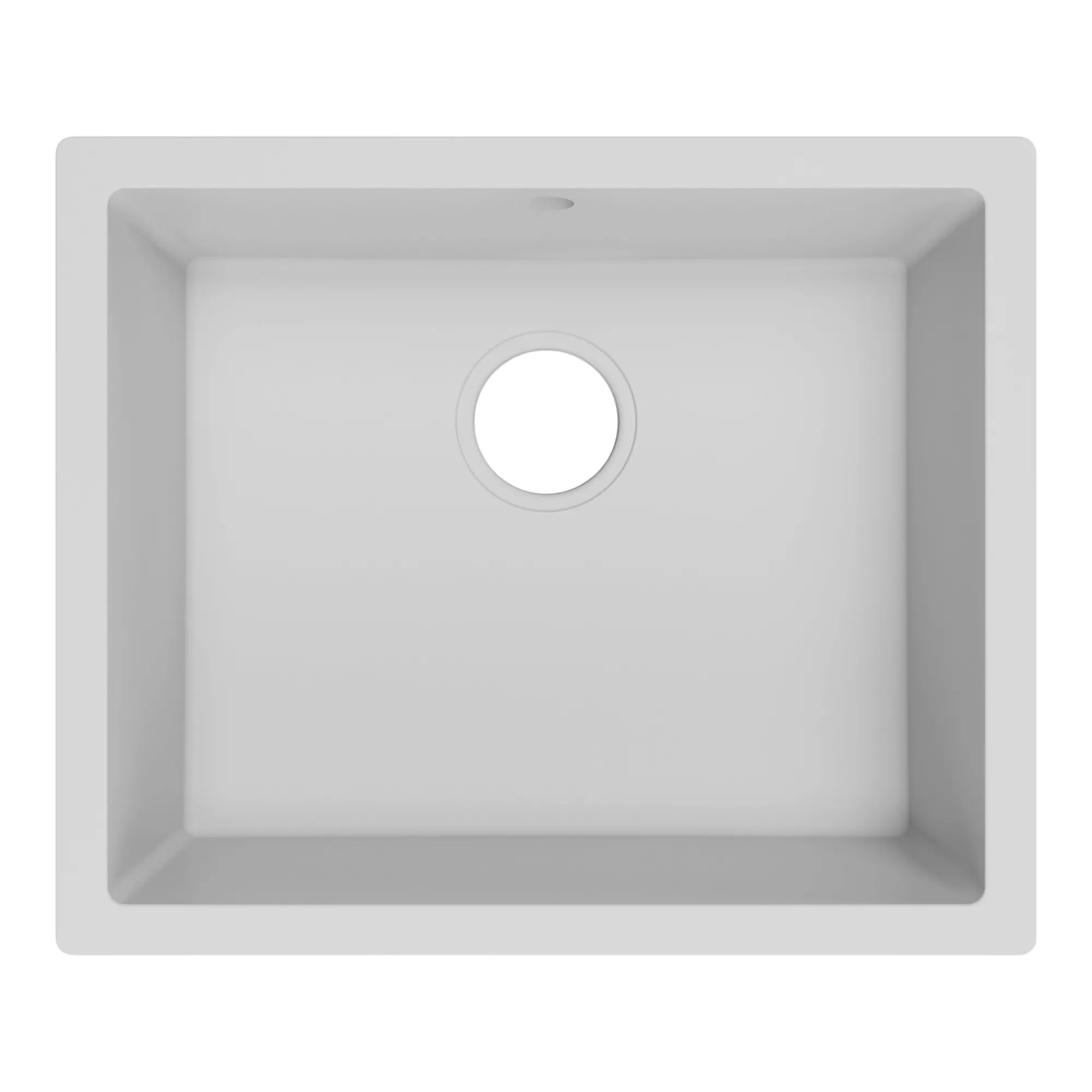 GoodHome Sorrel White Composite Quartz 1 Bowl Kitchen Sink (W)550mm X (L)460mm