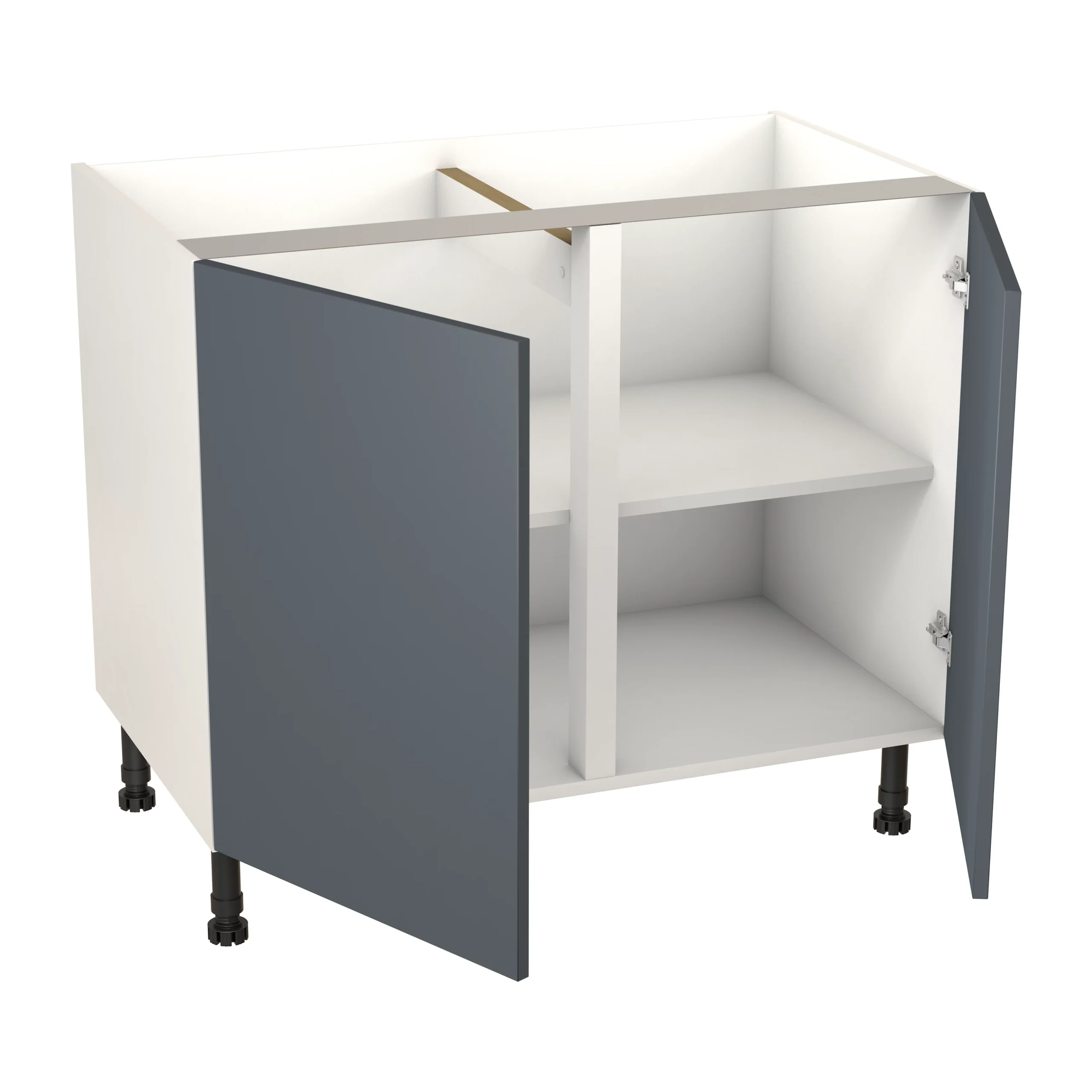 GoodHome Stevia Gloss Anthracite Slab Base Kitchen Cabinet (W)1000mm (H)720mm - Image 2