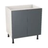 GoodHome Stevia Gloss Anthracite Slab Base Kitchen Cabinet (W)800mm (H)720mm