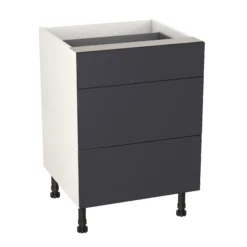 GoodHome Stevia Matt Blue Slab Base Kitchen Cabinet (W)600mm (H)720mm