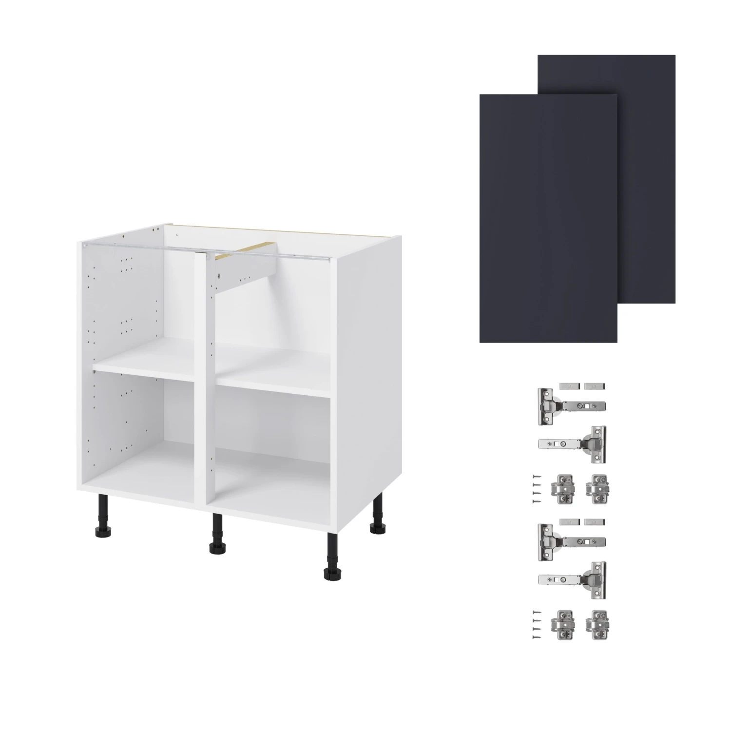 GoodHome Stevia Matt Blue Slab Base Kitchen Cabinet (W)800mm (H)720mm - Image 3