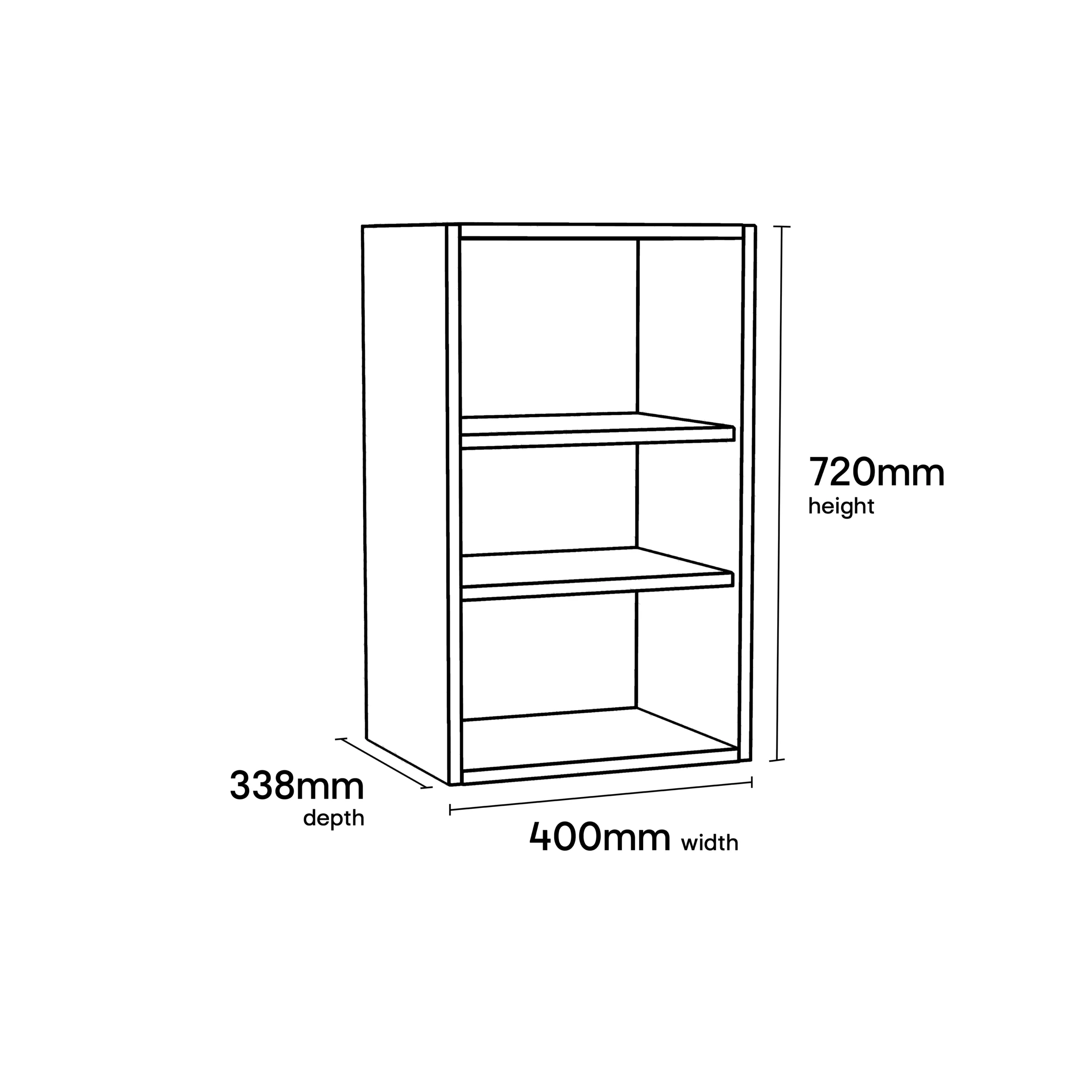 GoodHome Stevia Matt White Standard Wall Cabinet, (W)400mm (D)338mm - Image 9