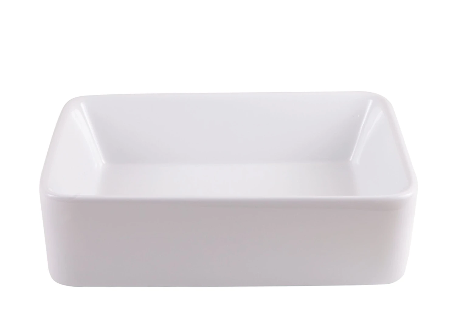 GoodHome Surma White Rectangular Counter-mounted Counter Top Basin (W)48cm - Image 3