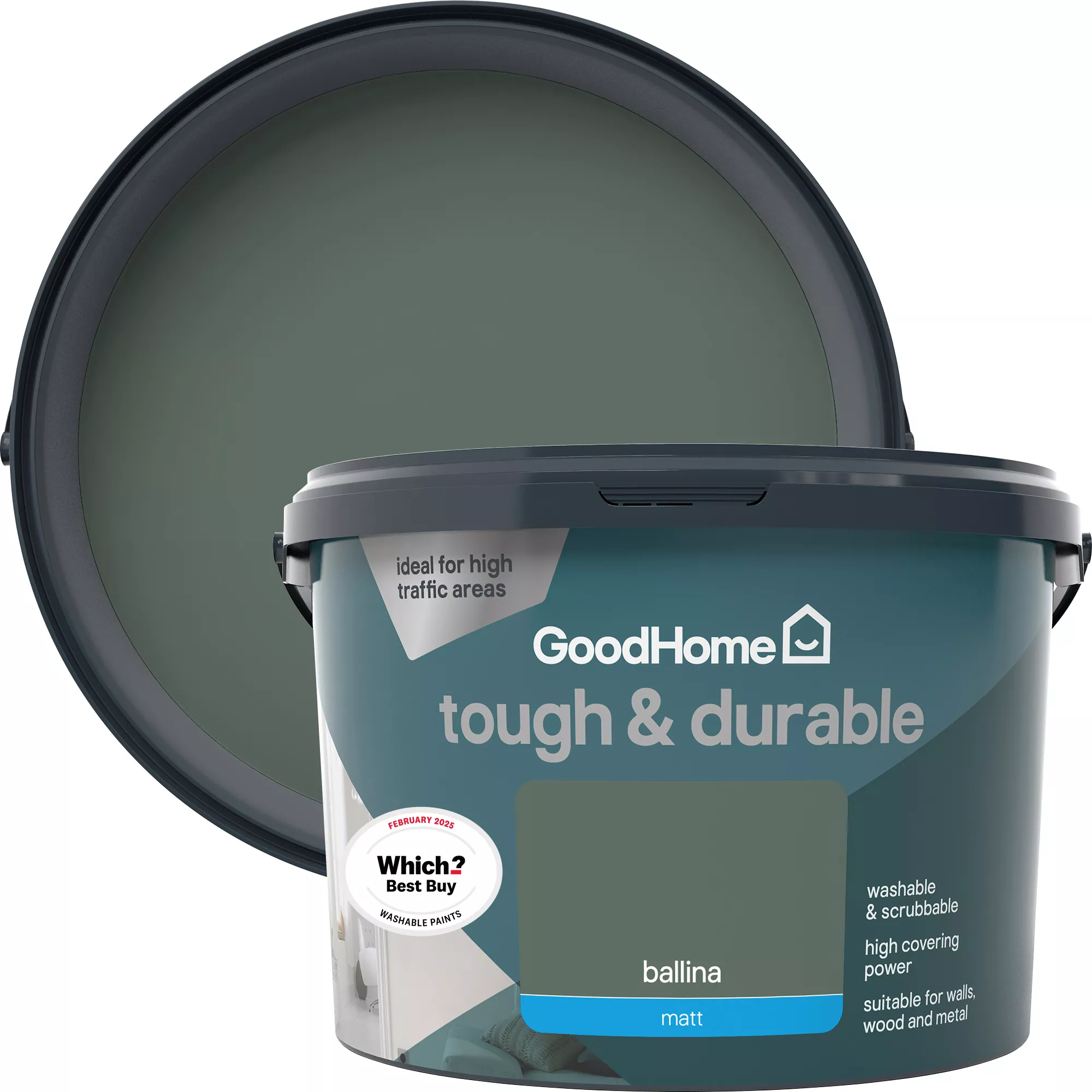 GoodHome Tough & Durable Ballina Matt Emulsion Paint, 2.5L