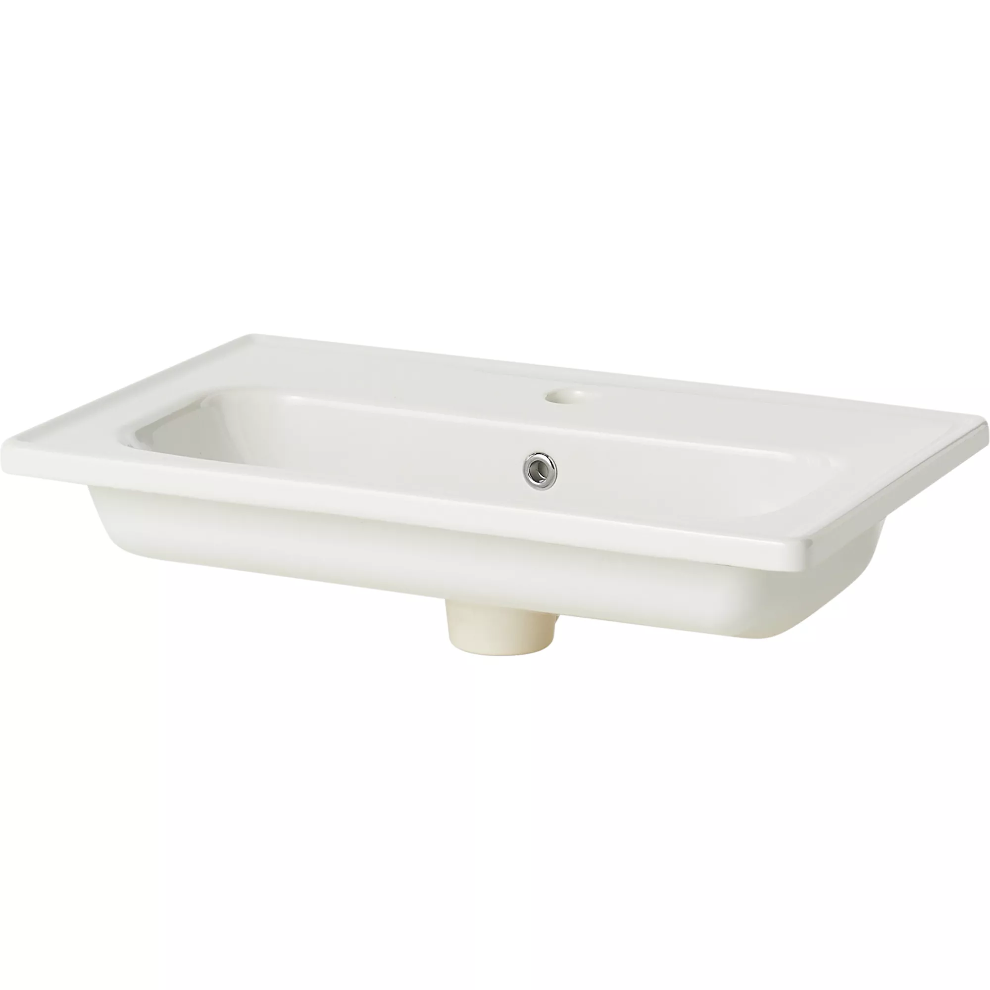 GoodHome Towan White Oblong Counter-mounted Counter Top Basin (W)61.2cm
