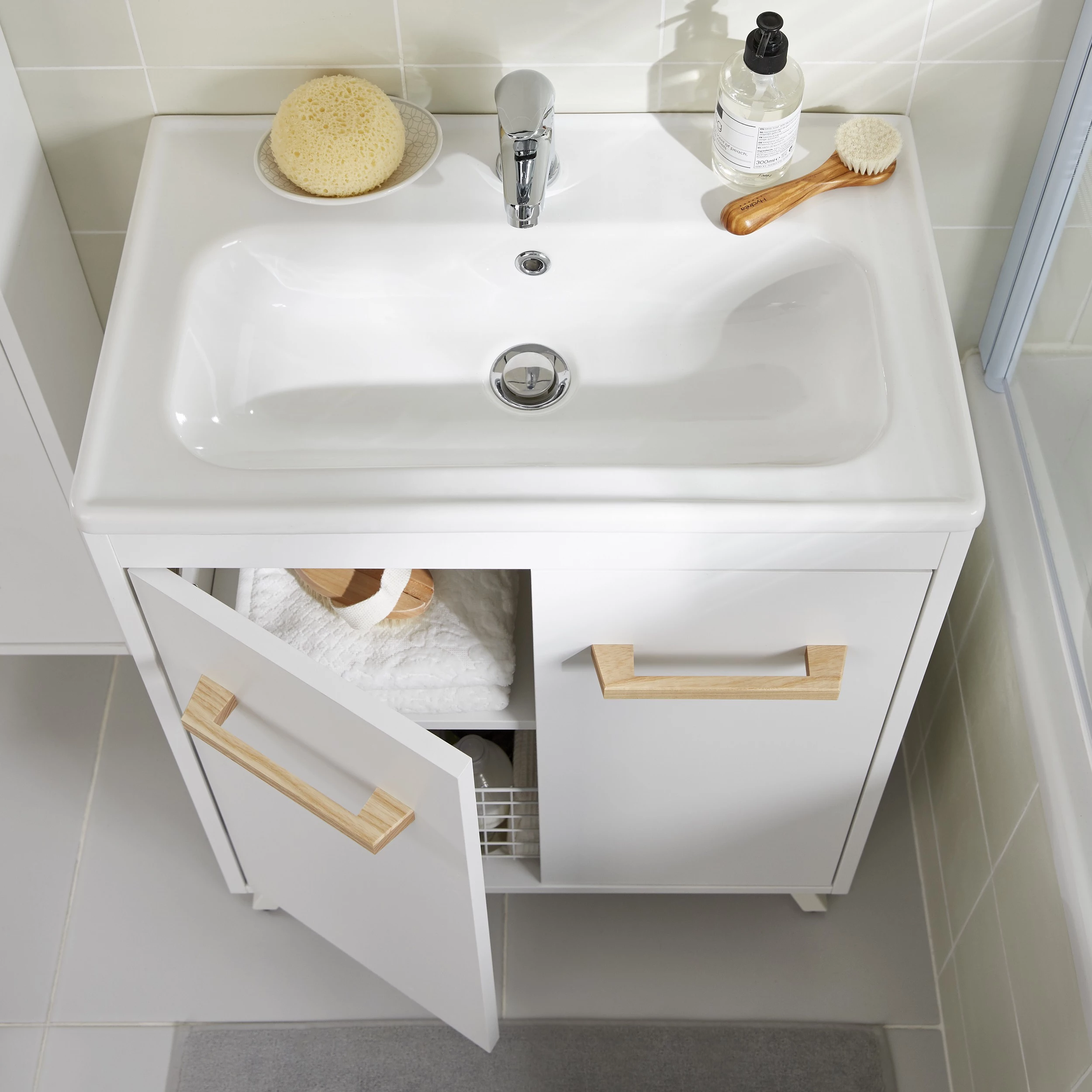 GoodHome Towan White Oblong Counter-mounted Counter Top Basin (W)61.2cm - Image 2