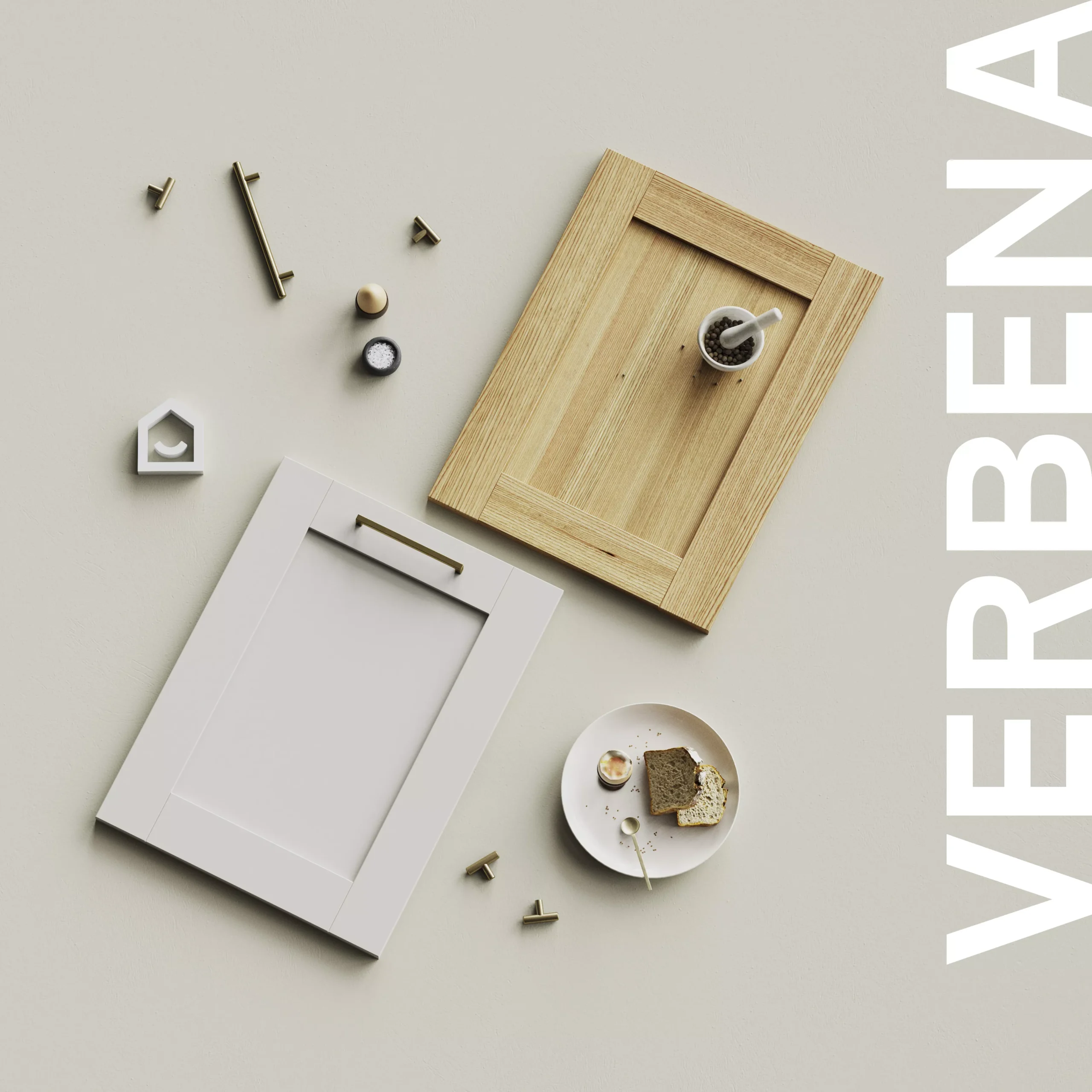 GoodHome Verbena Matt Cashmere Painted Natural Ash Shaker Tall End Panel (H)2190mm (W)570mm, Pair - Image 5