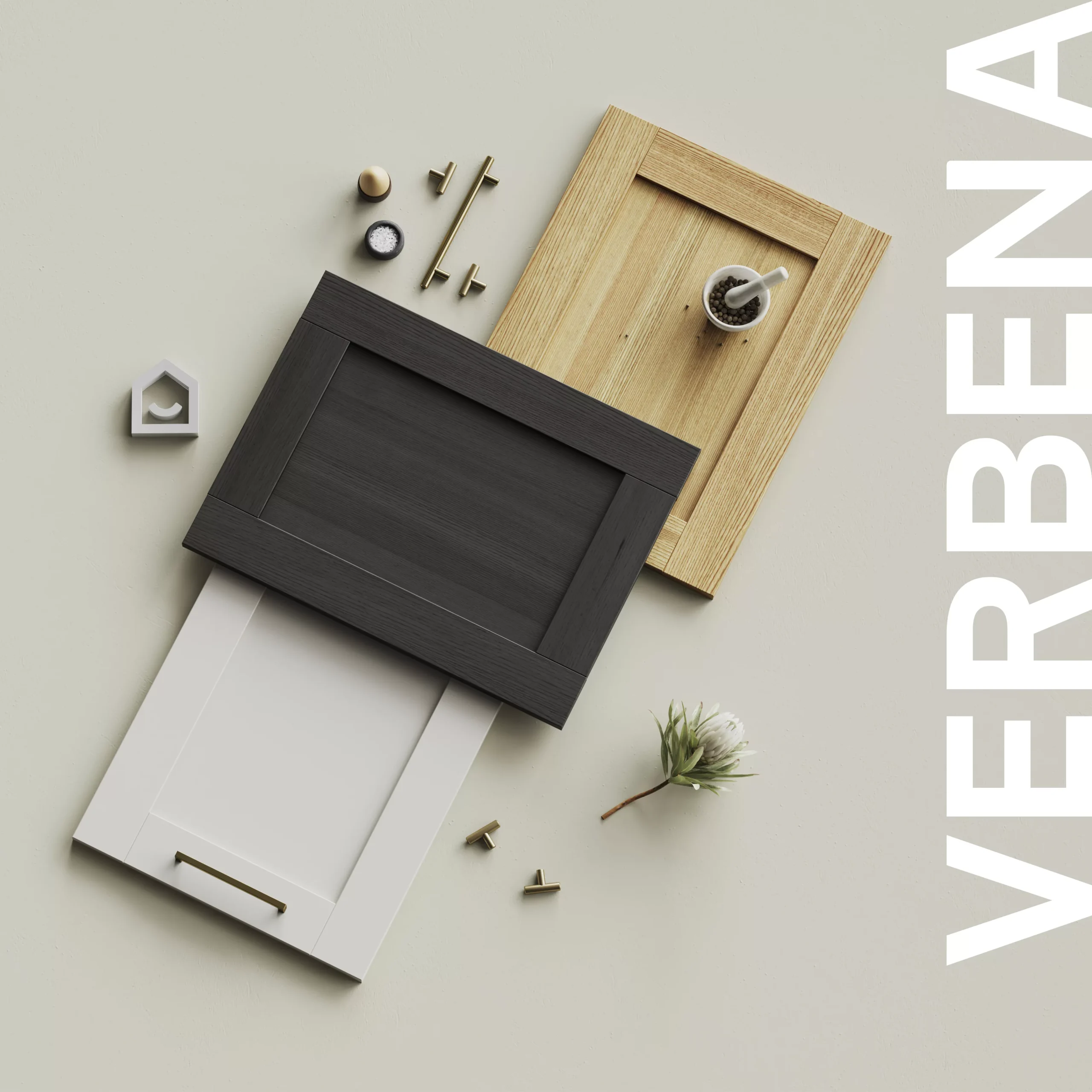 GoodHome Verbena Matt Cashmere Painted Natural Ash Shaker Tall End Panel (H)2190mm (W)570mm, Pair - Image 9