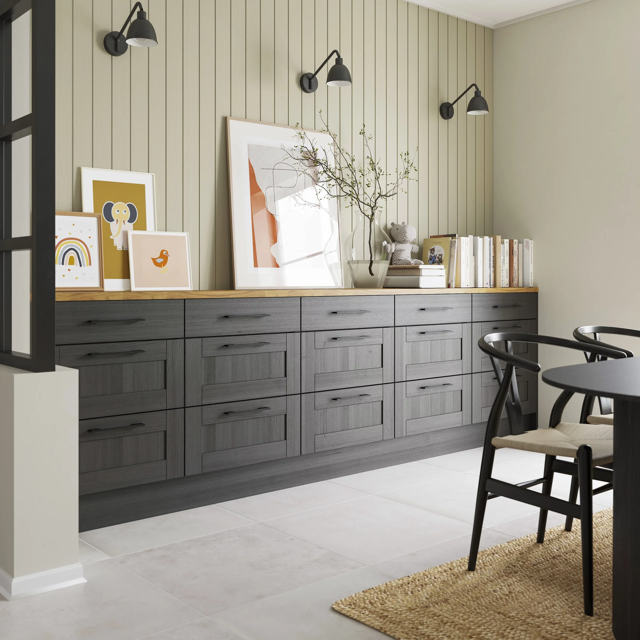 GoodHome Verbena Natural Oak Shaker Larder Cabinet Door (W)500mm (H)1287mm (T)20mm - Image 11