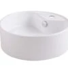 GoodHome Vorma White Round Counter-mounted Counter Top Basin