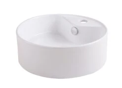 GoodHome Vorma White Round Counter-mounted Counter Top Basin