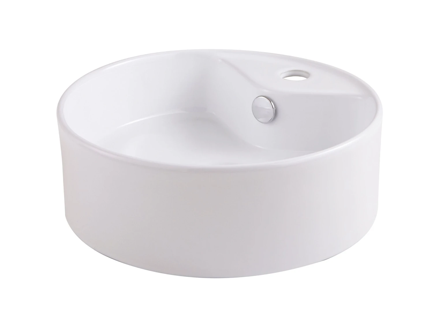 GoodHome Vorma White Round Counter-mounted Counter Top Basin