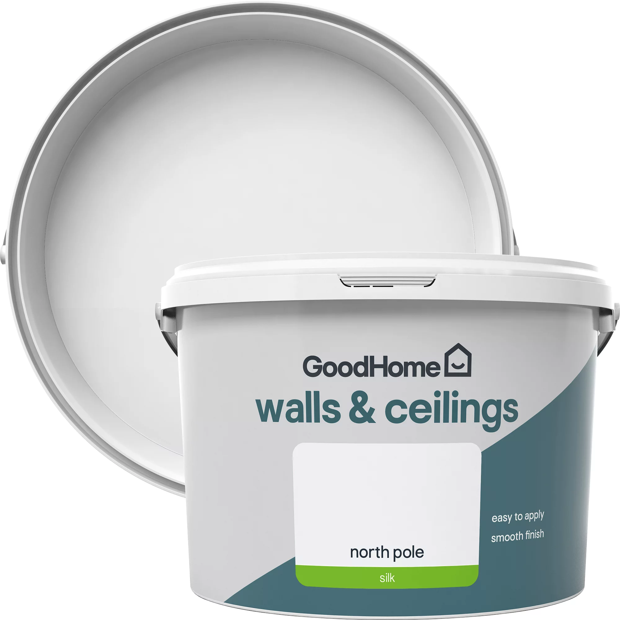 GoodHome Walls & Ceilings North Pole Silk Emulsion Paint, 2.5L