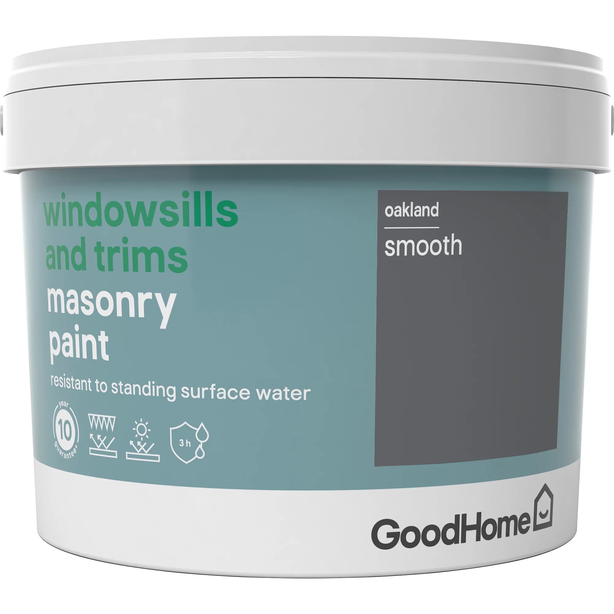GoodHome Windowsills & Trims Oakland Smooth Matt Masonry Paint, 2.5L - Image 2