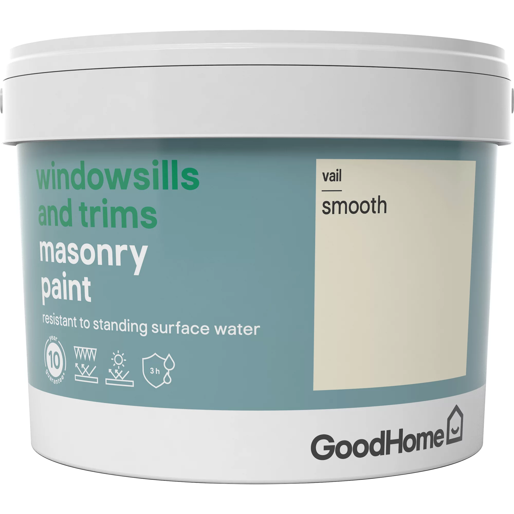 GoodHome Windowsills & Trims Vail Smooth Matt Masonry Paint, 2.5L - Image 3