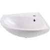 Vedi White Triangular Wall-mounted Corner Cloakroom Basin (W)38.5cm