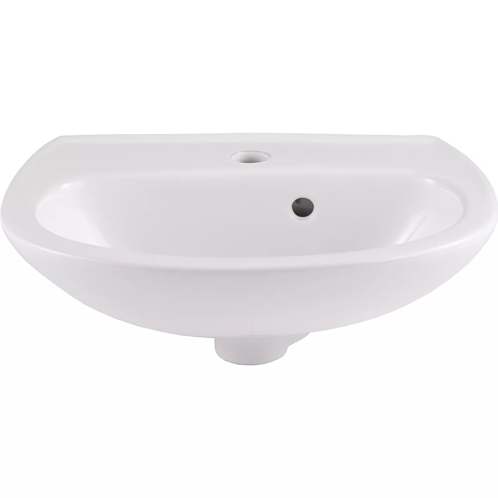 Zuari White Oval Wall-mounted Cloakroom Basin (W)45cm