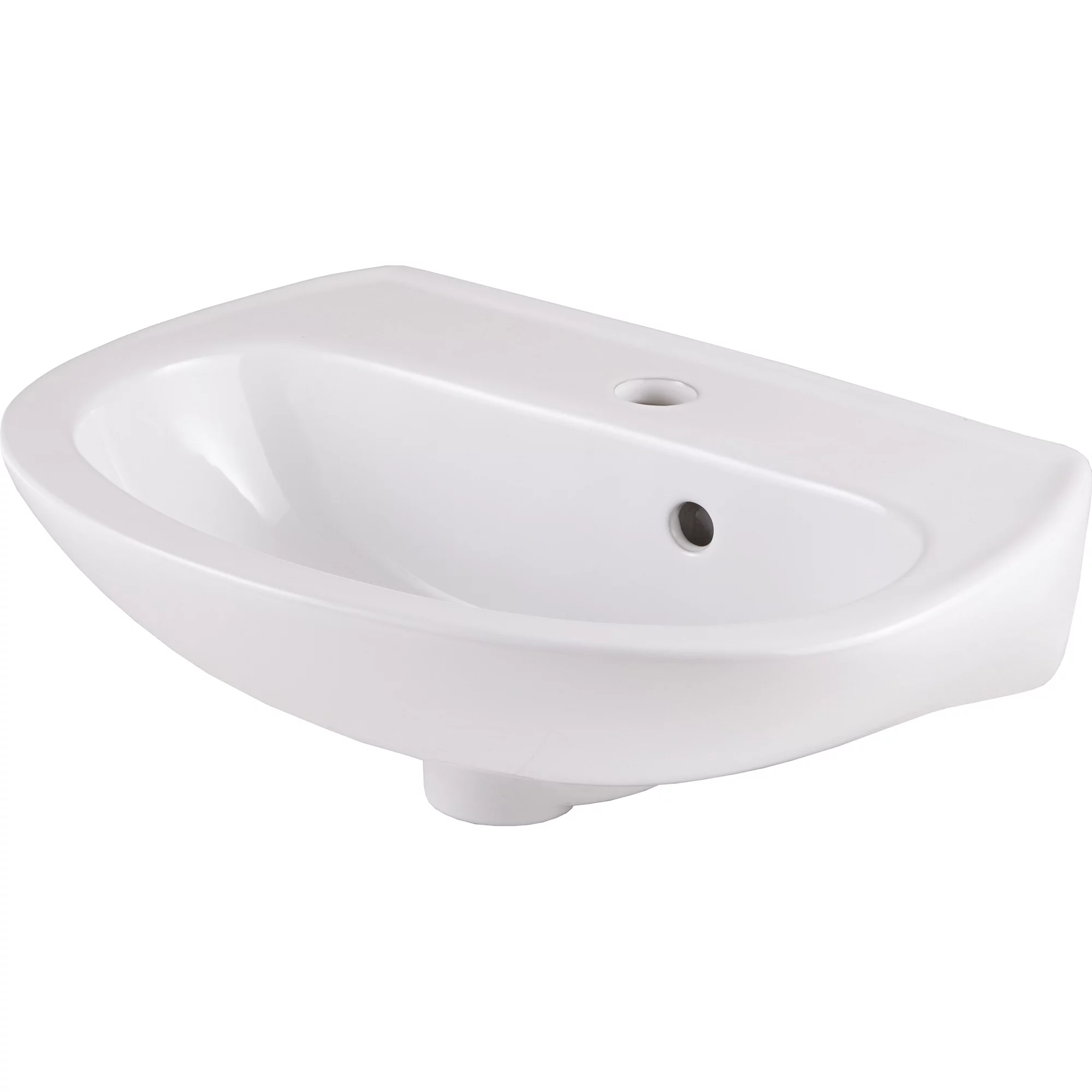 Zuari White Oval Wall-mounted Cloakroom Basin (W)45cm - Image 2